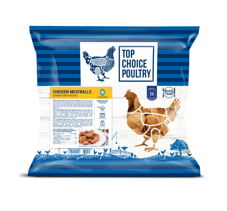 Top Choice Poutry Chicken Meatballs/ Kananlihapullat 1kg - Kana pakasteet - 17878 - 1