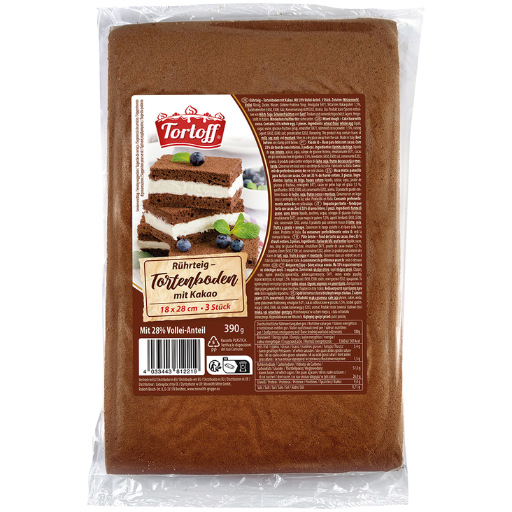 Tortoff Cake base layers/ Kakkupohja 390g - Valmistaikinat - 20758 - 1