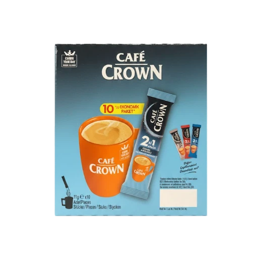 Ulker Cafe Crown 2in1 Hasselpähkinän makuinen Pikakahvi 10x11g - Kahvit - 19388 - 1