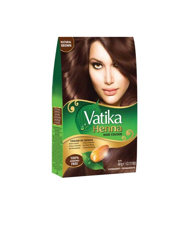 Vatika Henna Hair Color Natural Brown/ Henna Hiusvärit 60g - Kosmetiikka - 16588 - 1