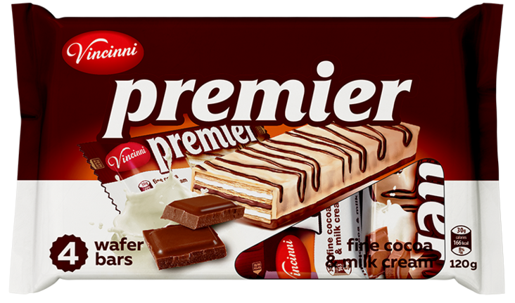 Vincinni Premier Wafer/ Kaakao-maitokermavohveli 120g - Patukat - 18068 - 1