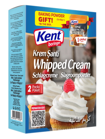 KentBor Kermavaahto 2x75g + Leivinjauhe 5x10g - Vanukkaat ja jälkiruoka-ainekset - 19169 - 1