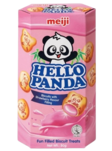 Meiji Hello Panda Strawberry Cream / Keksi Mansikkatäytteellä 50g - Täytekeksit ja vohvelit - 21489 - 1
