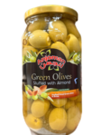 Anjoman Green Olives with Almond / Mantelilla täytetyt vihreät oliivit 960g CAM - Oliivisäilykkeet - 19309 - 1