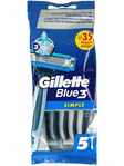 Gillette Blue 3 Razors/ Partahöylät 5kpl - Hygieniatarvikkeet - 21159 - 1