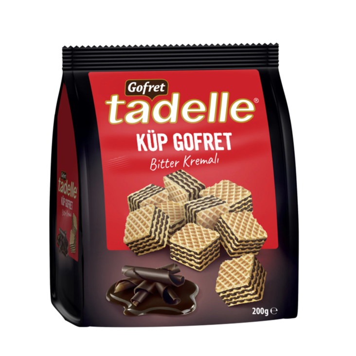 Tadelle Gofret Bitter/ Tummasuklaakreemitäytteinen Vohvelikuutio 200g - Täytekeksit ja vohvelit - 20039 - 1