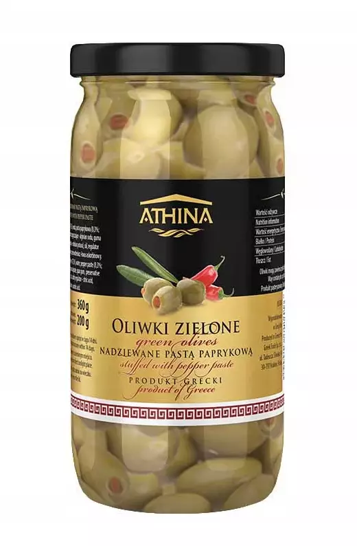 Athina Olives with Pepper Paste/ Oliivi Pippurilla 360g - Oliivisäilykkeet - 15869 - 1