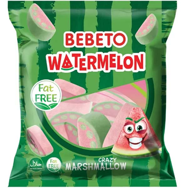 Bebeto Watermelon Marshmallow Vaahtokarkkipussi 60g - Irtomakeiset - 819 - 1