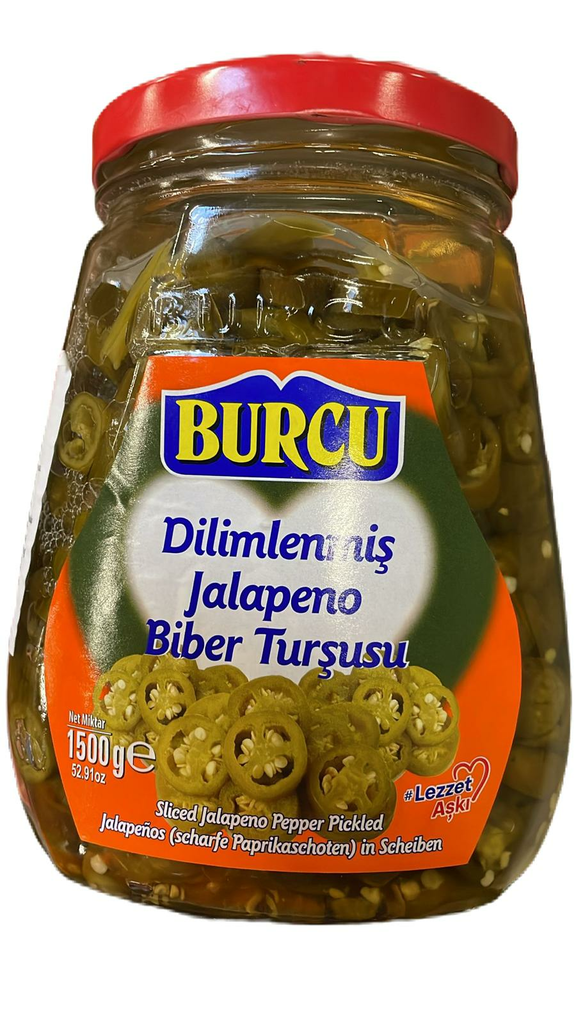 Burcu Jalapeno Biber Tursu / Viipaloidut jalapeno suolaliemessä 1500g CAM - Pepperonisäilyke - 16749 - 1