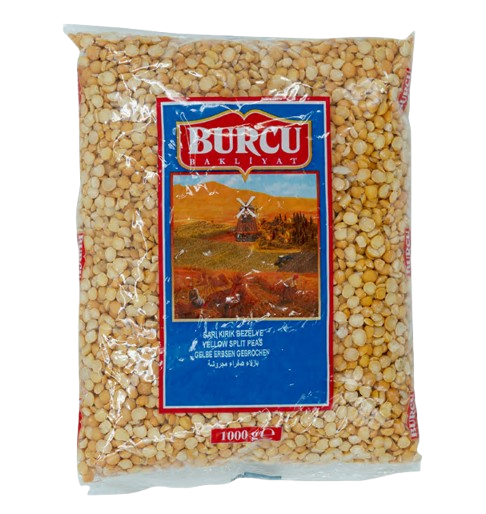 Burcu Sari Kirik Bezelye / Puolitettu keltainen herne 1KG - Kuivatut pavut - 1099 - 1