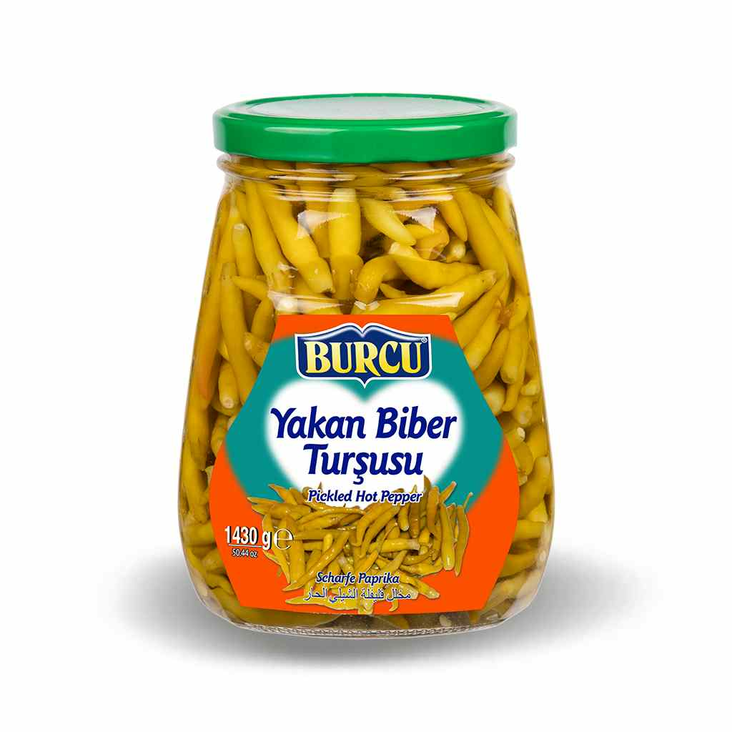 Burcu Yakan Biber Tursu / Chilipaprikat suolaliemessä 1430g CAM - Pepperonisäilyke - 11389 - 1