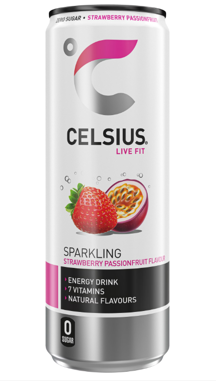 Celsius Strawberry Passionfruit Energiajuoma SOKERITON 355ml TNK - Energiajuomat - 20049 - 1