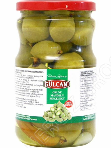 Gulcan Green Almond / Marinoituja vihreitä manteleita 720g CAM - Vihannessäilykkeet - 12709 - 1