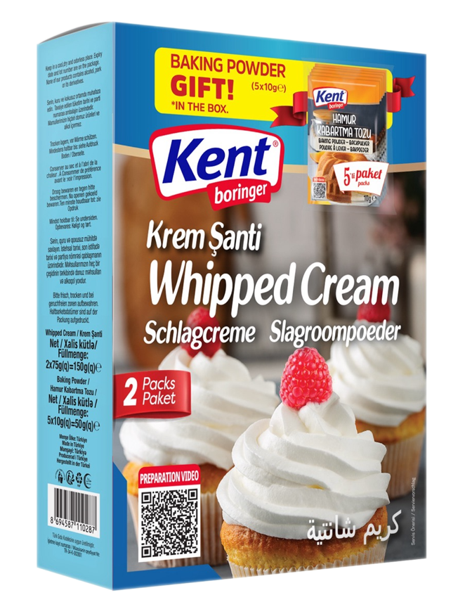 KentBor Kermavaahto 2x75g + Leivinjauhe 5x10g - Vanukkaat ja jälkiruoka-ainekset - 19169 - 1