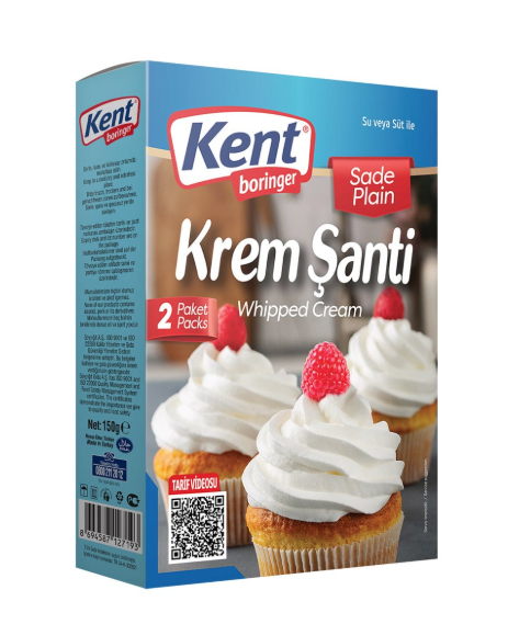 KentBor Whipped Cream Plain/ Kermavaahto 2x75g - Vanukkaat ja jälkiruoka-ainekset - 20399 - 1