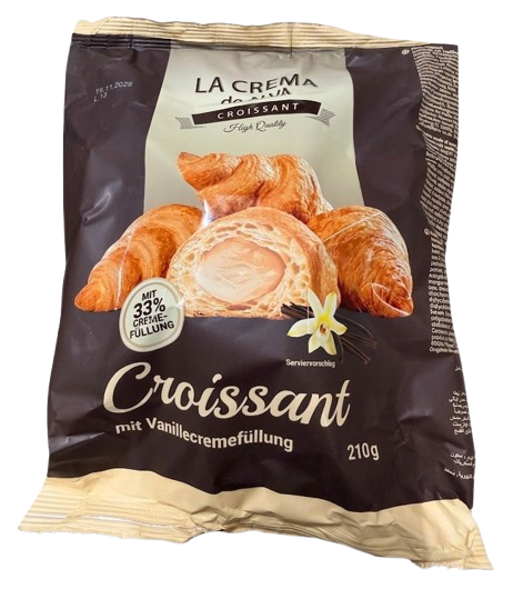La Crema Croissant With Vanilla Filling/ Vaniljatäytteellä 210g - Täytekeksit ja vohvelit - 21239 - 1