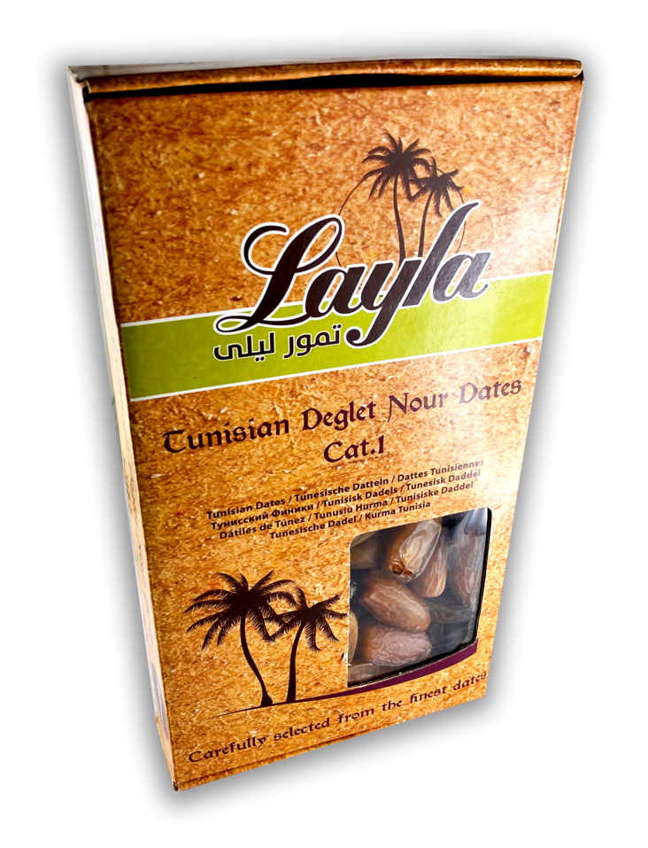 Layla Tunisian Deglet Nour Dates Cat.1/ Taateli 1kg - Kuivatut hedelmät - 7409 - 1