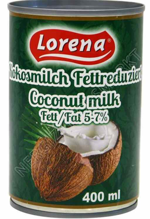 Lorena Coconut milk/ Kookosmaito Fat 5-7% 400ml - Maidot - 15969 - 1