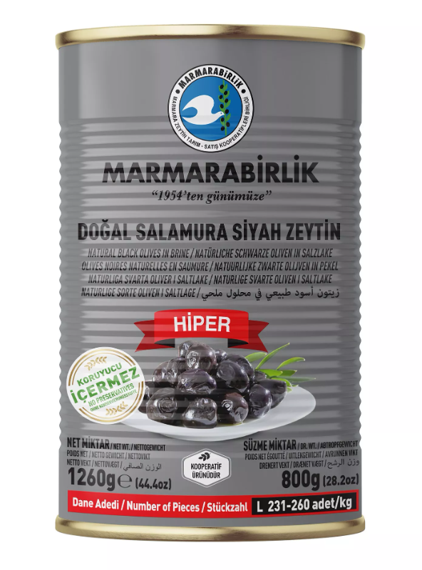 MB L Hiper Siyah Zeytin/ Musta Oliivi 800g TNK - Oliivisäilykkeet - 5979 - 1