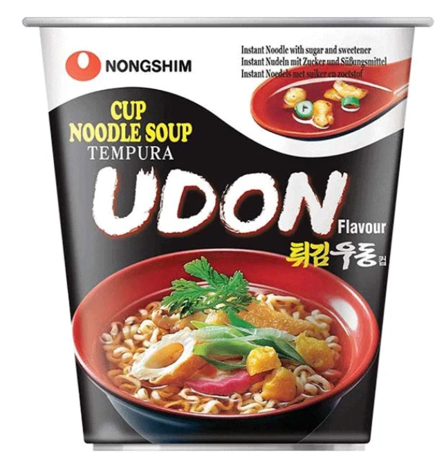 Nongshim Noodle Soup Tempura Udon Cup Pikanuudelikuppi 62g - Nuudelit - 19289 - 1