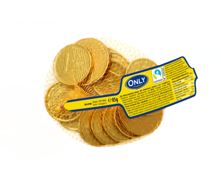 Only Gold Coins Milk Chocolate / Valkosuklaa 85g - Suklaat - 17539 - 1