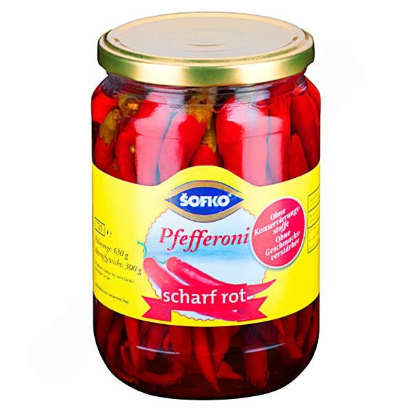 Sofko Pfefferroni Kirmizi / Punainen Pfefferoni 720ml - Pepperonisäilyke - 4609 - 1