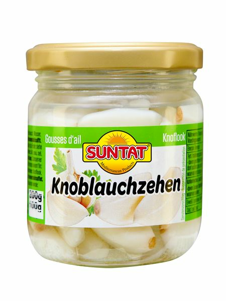 Suntat Cloves of Garlic / Valkosipulinkynsiä suolavedessä 212ml - Vihannessäilykkeet - 19039 - 1