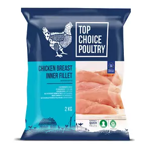 Top Choice Poultry Chicken Breast Inner Fillet / Kanan sisäfilee suolattu 2kg - Kana pakasteet - 11279 - 1