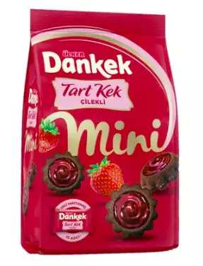 Ulker Dankek Tart Kek Cilekli Mini / Mansikkakakku 150g - Täytekeksit ja vohvelit - 15169 - 1