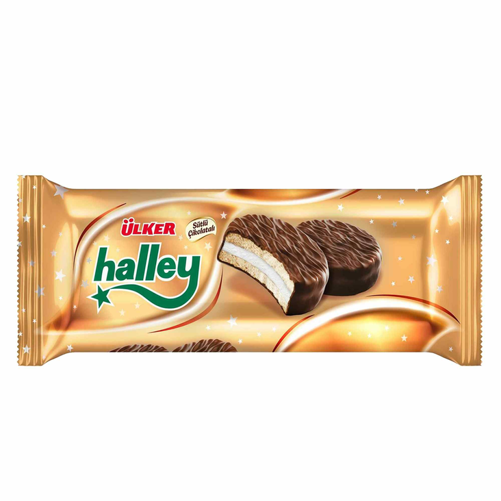 Ulker Halley Sutlu Cikolatali/ Sulkainen vaahtokarkkikeksi 8x30g - Täytekeksit ja vohvelit - 8449 - 1