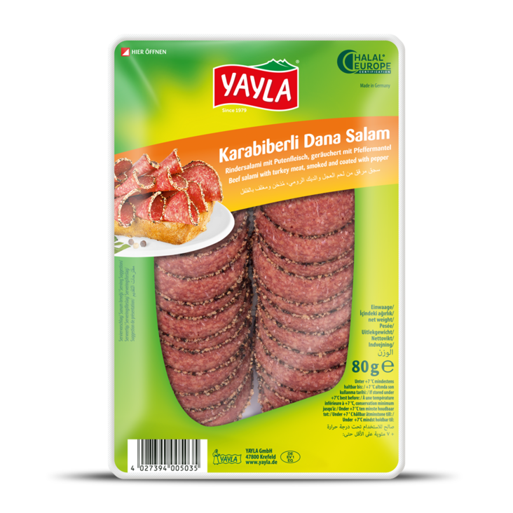 Yayla Fume Karabiberli Salam / Pippurinen salami 80g - Nauta leikkeleet ja makkarat - 8489 - 1
