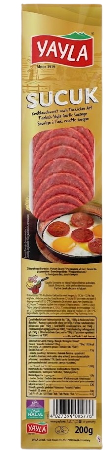 Yayla Sucuk Garlic Sausage / Viipaloitu valkosipulimakkara 200g Gold Edition - Sucuk makkarat - 17869 - 1